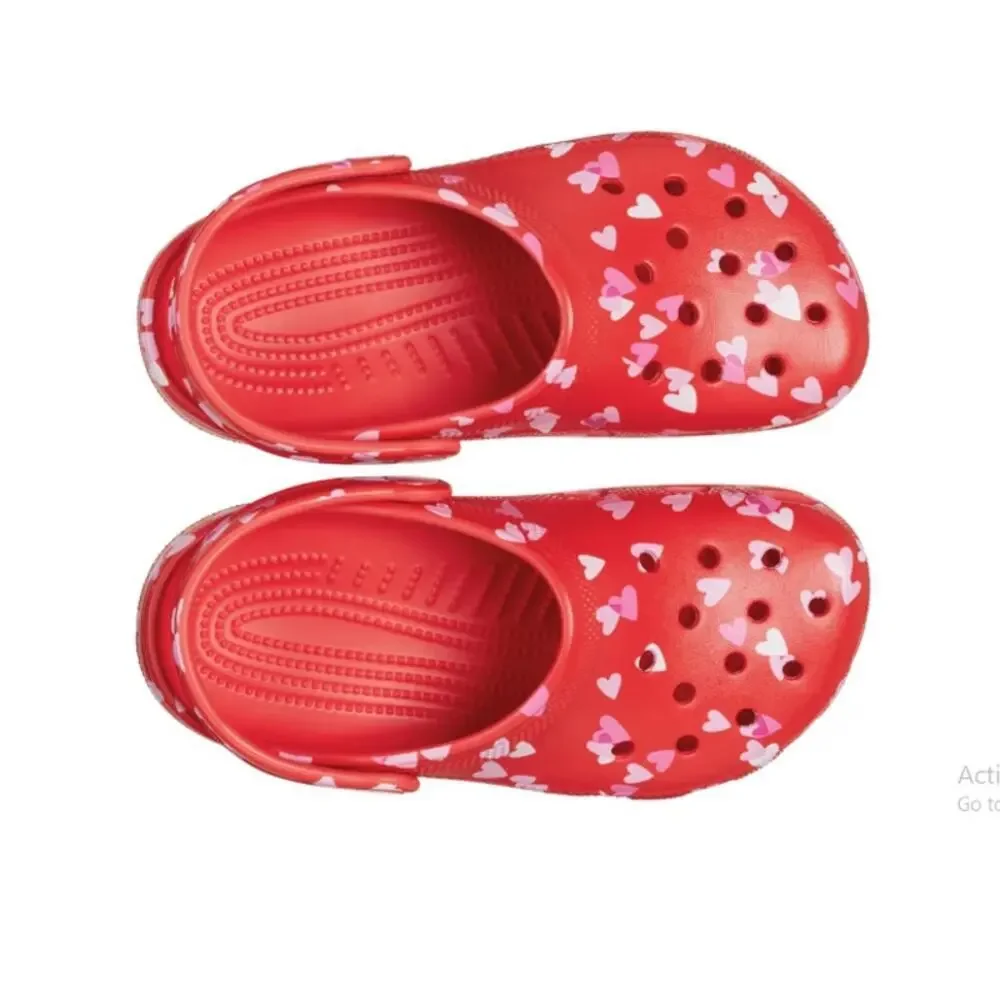 Crocs Kids' Cherry Red Classic Valentine's Day Clogs Size Youth 5